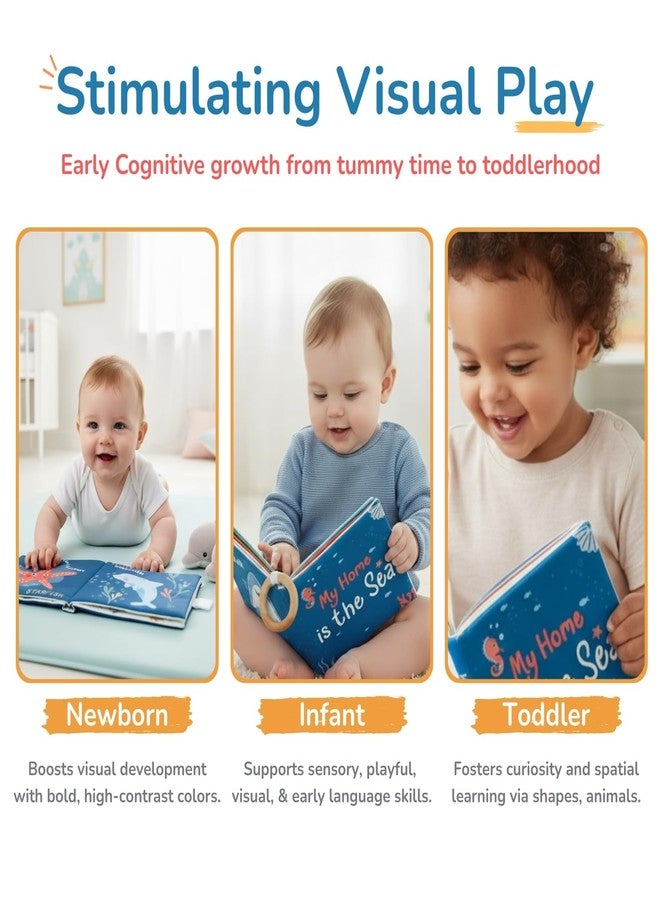 Tidy Sleep My Home is The Sea Book | Colorful Baby Sensory Book - High Contrast Cloth Book for Newborns 0-12 Months, Vision and Observation Skills Development Ideal Gift for Newborns - Image 5